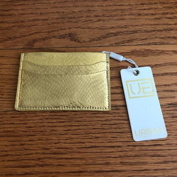 Urban Expressions Handbags - Urban Expression Vegan Leather Metallic Gold Card Case NWT